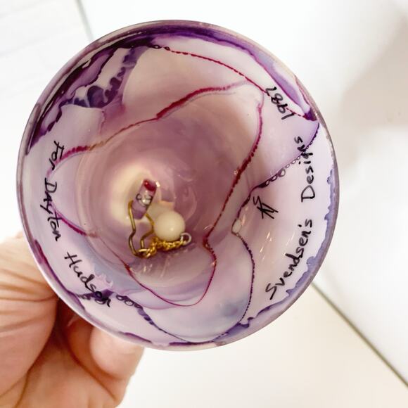 Svendsens Designs Vintage Purple Glass Bell Ornament 1987 For Dayton Hudson - Picture 2 of 6